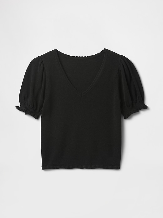 Image number 5 showing, Linen-Blend Puff-Sleeve Sweater Top