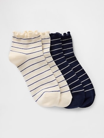 Ribbed Ruffle Socks (2-Pack)