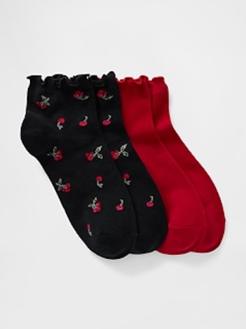 Ribbed Ruffle Socks (2-Pack)
