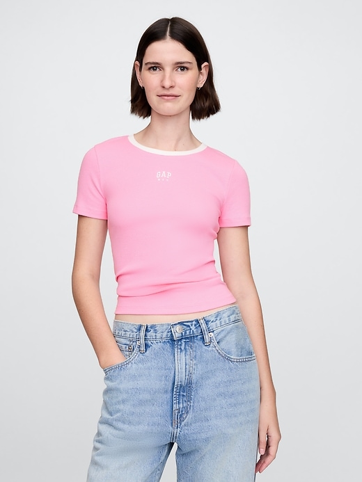 Image number 1 showing, Modern Logo Crop T-Shirt