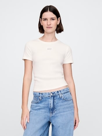 Modern Cropped Logo T-Shirt
