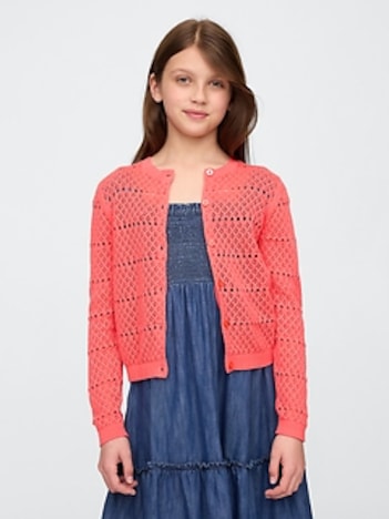 Girls Pointelle Cardigan