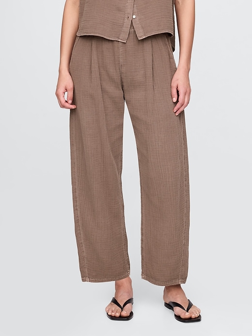Image number 2 showing, Cotton Gauze Easy Barrel Pants