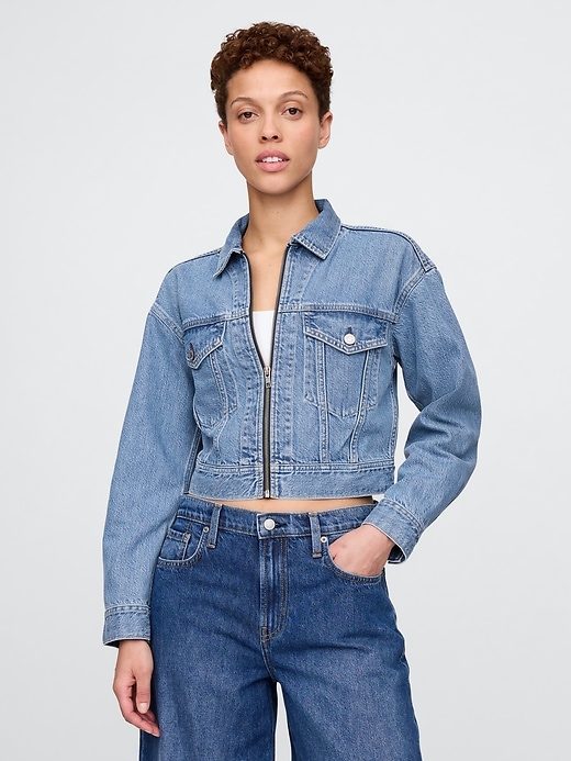 Image number 1 showing, UltraSoft Icon Denim Crop Jacket