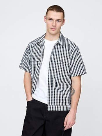 Poplin Full-Zip Pocket Shirt
