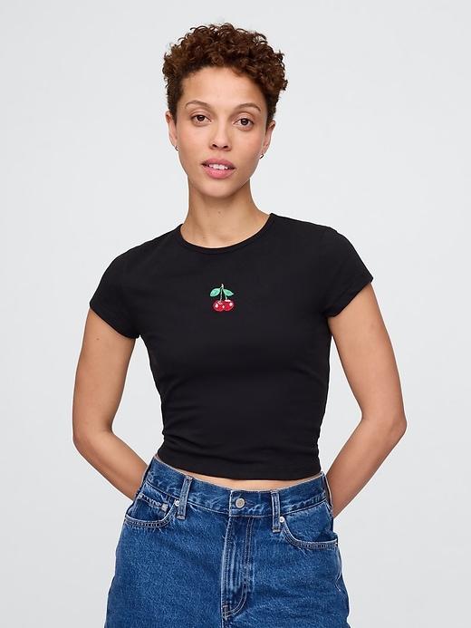 Image number 1 showing, Crop Graphic T-Shirt