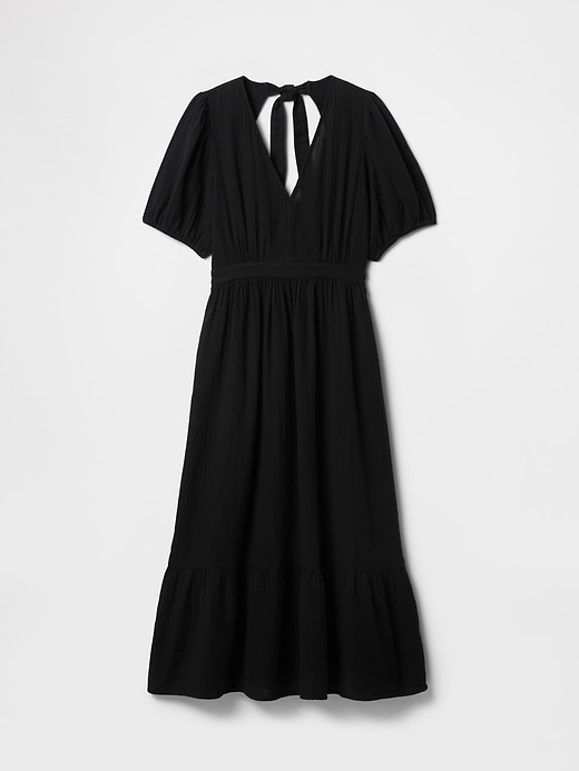 Image number 7 showing, Cotton Gauze Open-Back Midi Dress