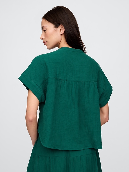 Image number 2 showing, Cotton Gauze Dolman Shirt