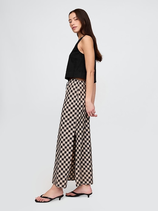 Image number 3 showing, Linen-Blend Midi Skirt
