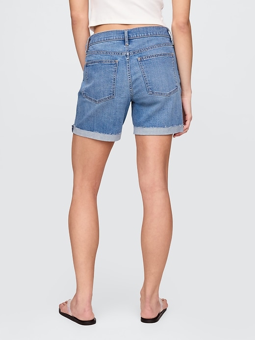 Image number 4 showing, 5" Mid Rise Denim Girlfriend Shorts