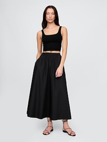 Poplin Maxi Skirt