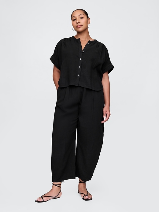 Image number 5 showing, Cotton Gauze Easy Barrel Pants