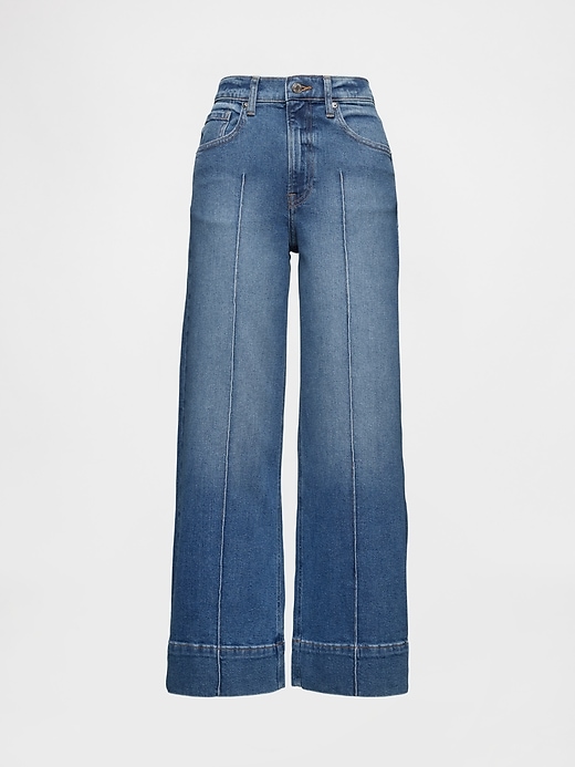 Image number 5 showing, High Rise Stride Wide-Leg Ankle Jeans