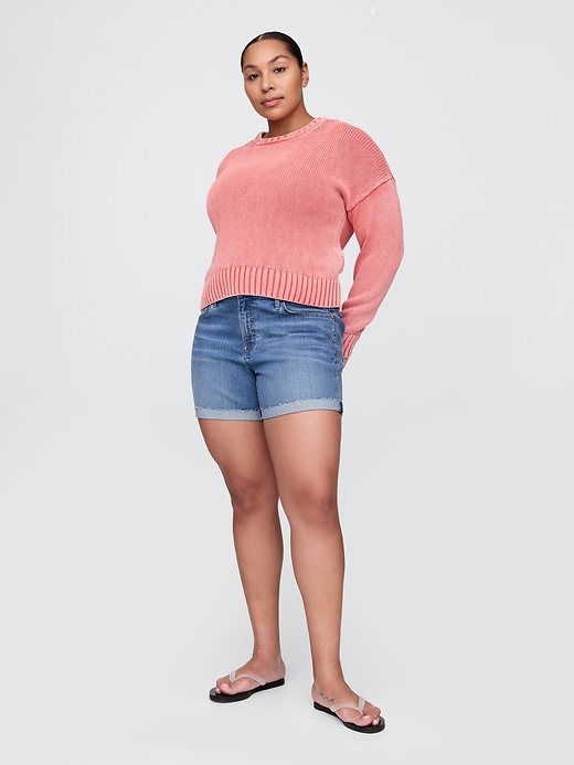 Image number 5 showing, 5" Mid Rise Denim Girlfriend Shorts