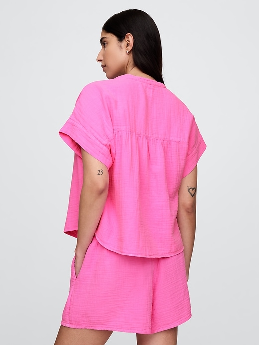 Image number 2 showing, Cotton Gauze Dolman Shirt