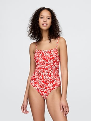 Square-Neck One-Piece Swimsuit