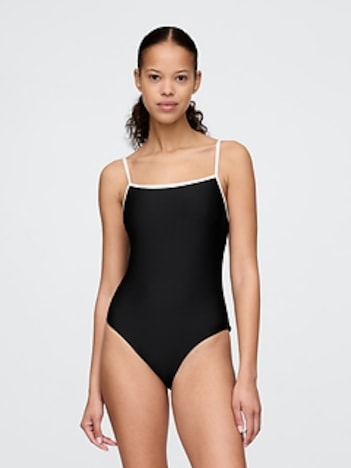 Square-Neck One-Piece Swimsuit