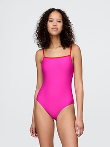 Square-Neck One-Piece Swimsuit