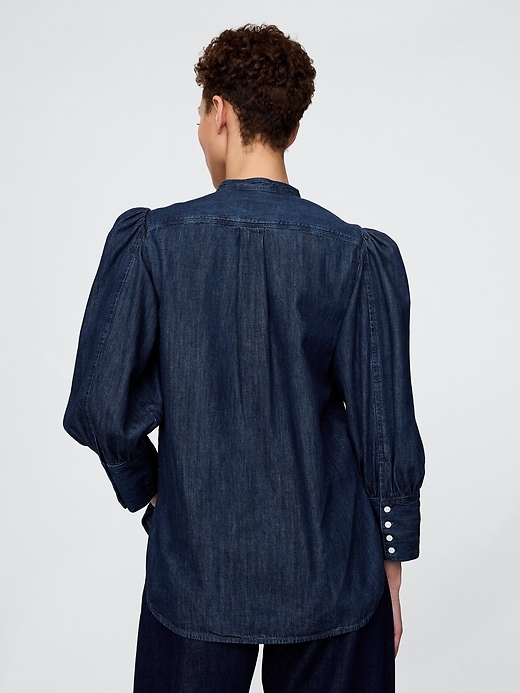 Image number 3 showing, Gap × HFR Puff-Sleeve Denim Shirt by N'gai