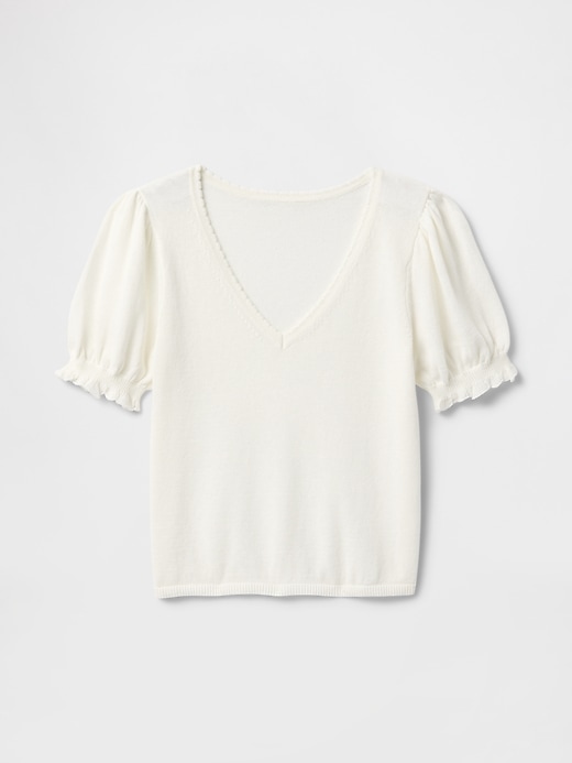 Image number 5 showing, Linen-Blend Puff-Sleeve Sweater Top