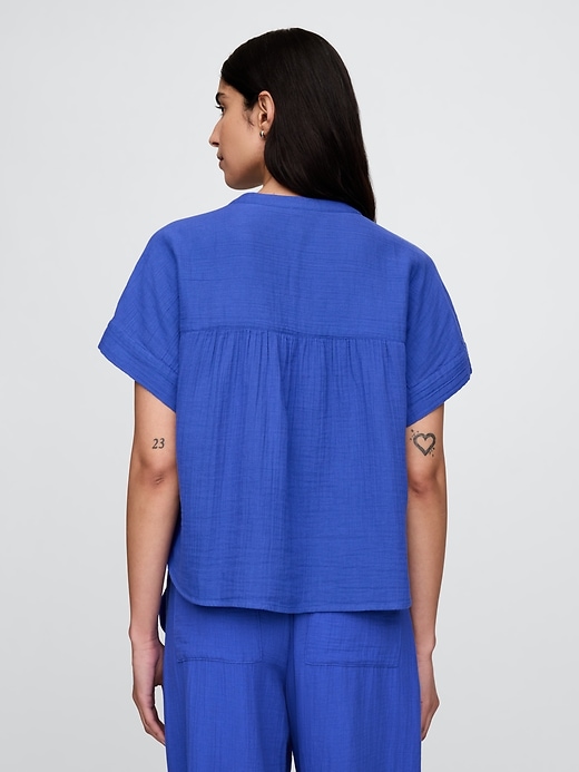 Image number 2 showing, Cotton Gauze Dolman Shirt