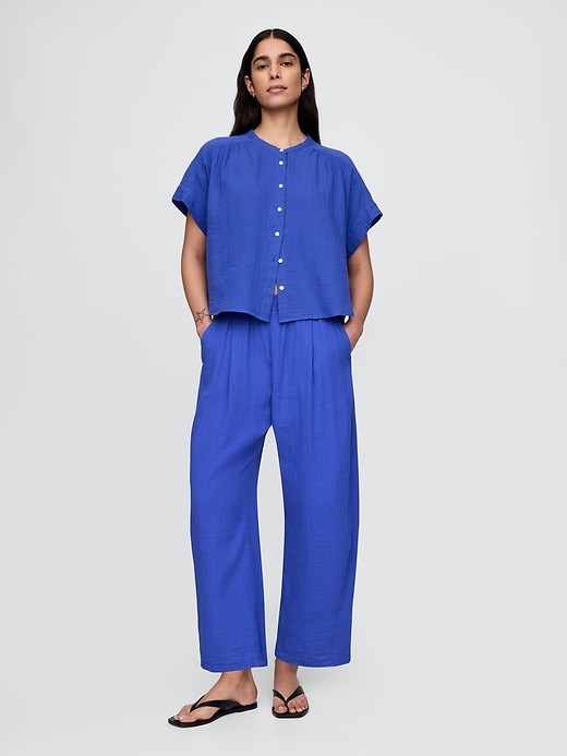 Image number 3 showing, Cotton Gauze Dolman Shirt