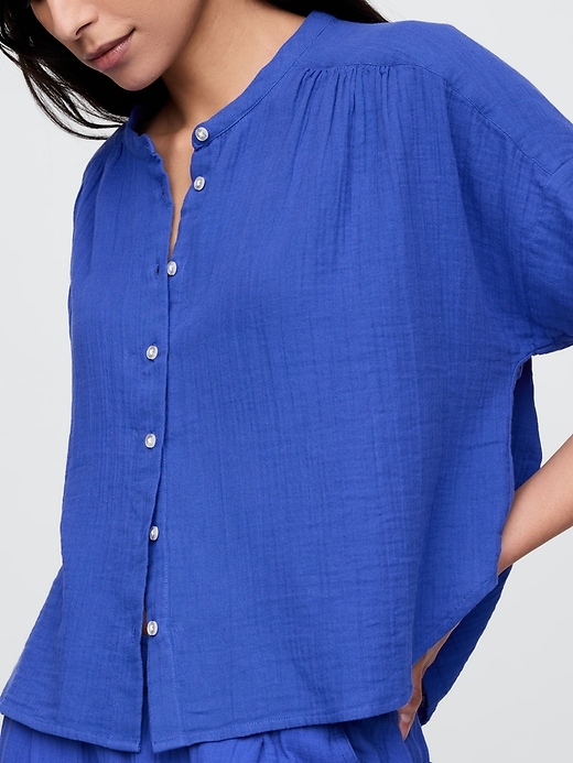 Image number 4 showing, Cotton Gauze Dolman Shirt