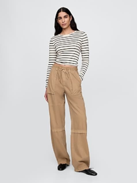 Mid Rise Easy Utility Barrel Pants