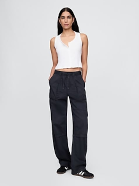 Mid Rise Easy Utility Barrel Pants