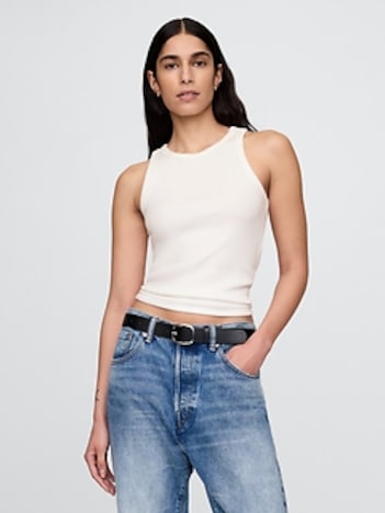 Modern Rib Halter Tank Top