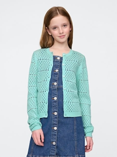 Girls Pointelle Cardigan