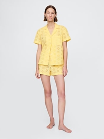 Eyelet Poplin PJ Boxer Shorts