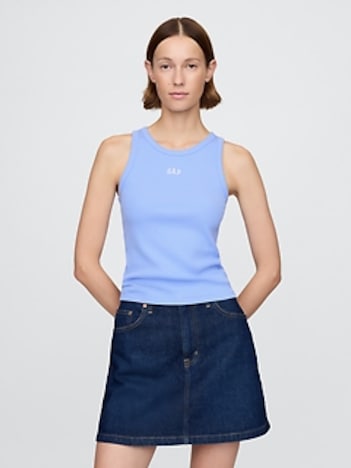 Modern Rib Logo Halter Top