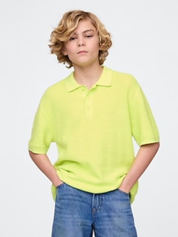 Kids Relaxed Sweater Polo Shirt