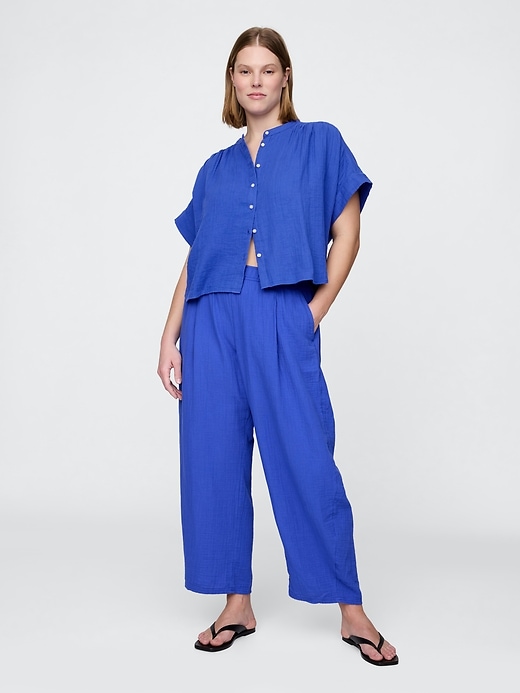 Image number 5 showing, Cotton Gauze Easy Barrel Pants