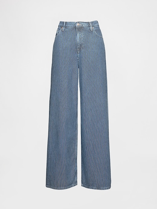 Image number 5 showing, Mid Rise UltraSoft Denim Stripe Baggy Jeans
