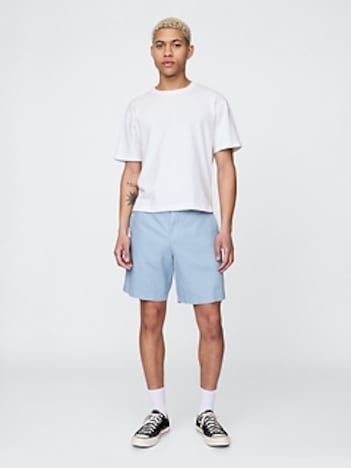 8" Linen-Cotton Shorts