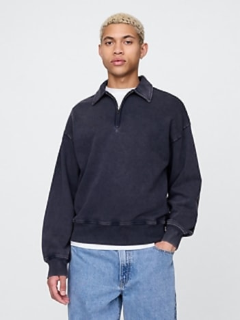 Heavyweight Oversized Quarter-Zip Pullover