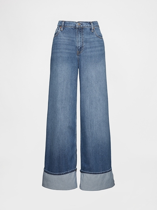 Image number 5 showing, Mid Rise UltraSoft Cuffed Baggy Jeans