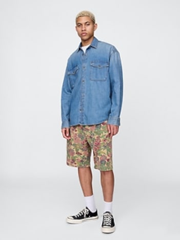 Floral Canvas Shorts