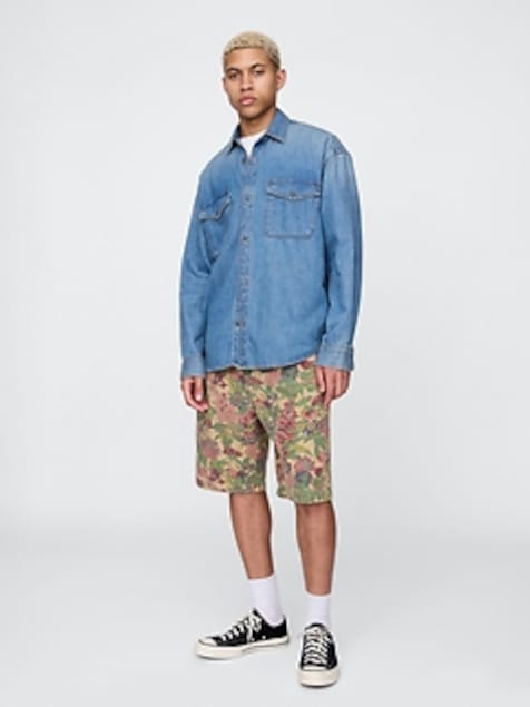 Floral Canvas Shorts