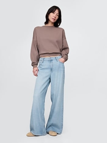 Curvy Mid Rise UltraSoft Baggy Jeans