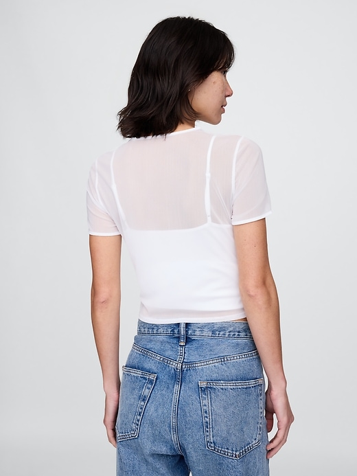 Image number 3 showing, Mesh Crop T-Shirt