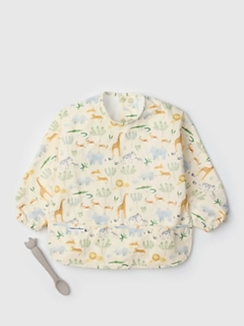 Loulou Lollipop Long Sleeve Waterproof Bib and Spoon Set