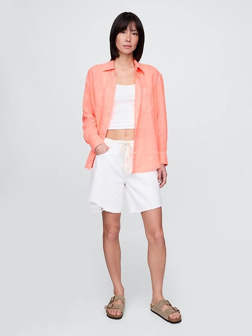 Image number 2 showing, 100% Linen Oversized Shirt