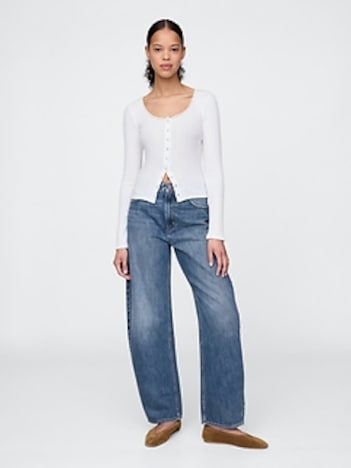 Curvy High Rise Barrel Jeans