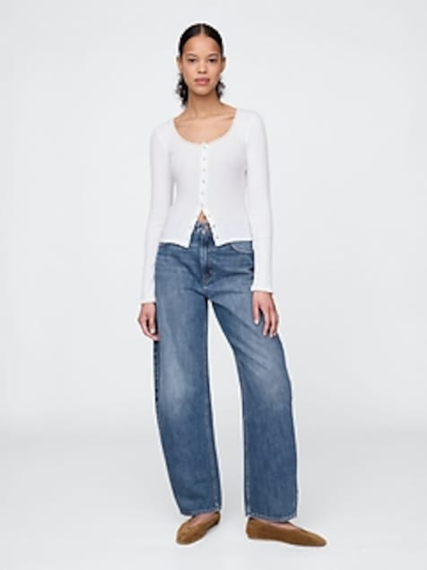 Curvy High Rise Barrel Jeans