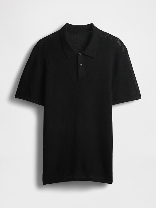 Image number 5 showing, Textured Crochet Polo Sweater