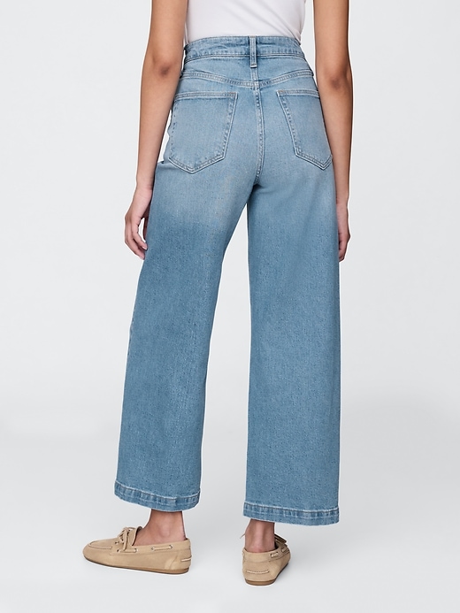 Image number 4 showing, Curvy High Stride Wide-Leg Ankle Jeans