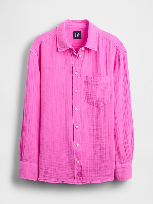 Image number 4 showing, Cotton Gauze Button-Down Shirt